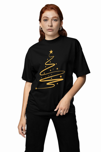 Merry Christmas Tree Oversized T-Shirts for Festive Wear