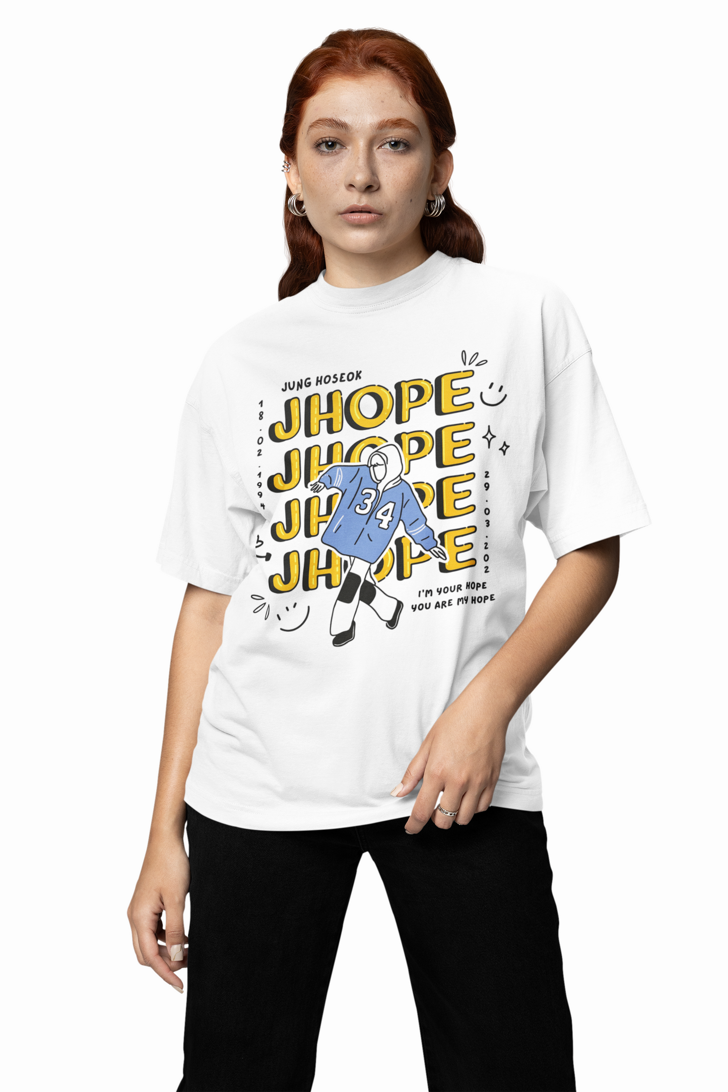 BTS J-Hope Oversized T-Shirt – Iconic K-Pop Streetwear Style