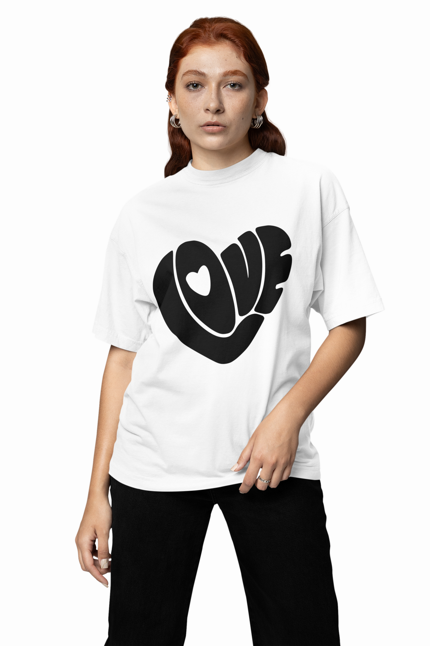 Power Of Love Oversized T-Shirt for Romantic Streetwear Style