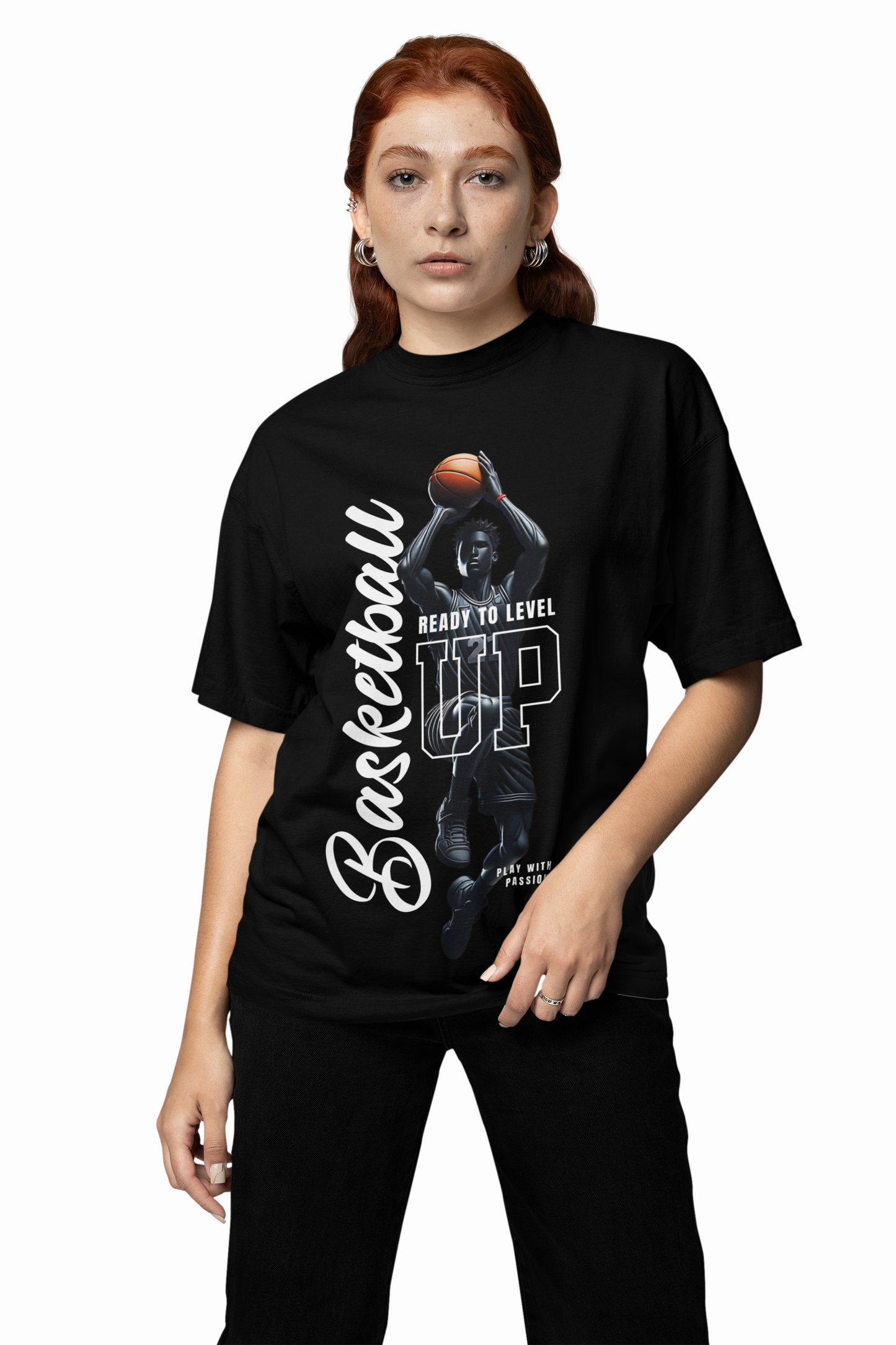 Ready To Level Oversized T-Shirt Graphic Casual Streetwear