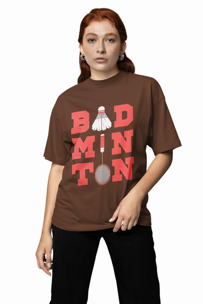 Badminton Graphic Oversized T-Shirt