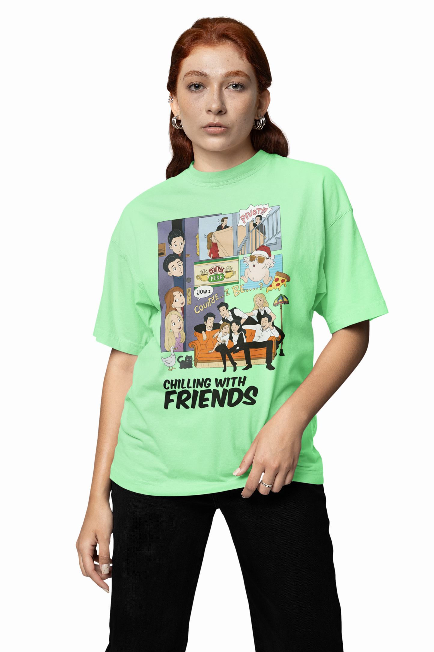 Chilling With Friends Oversized T Shirt Stylish Wear