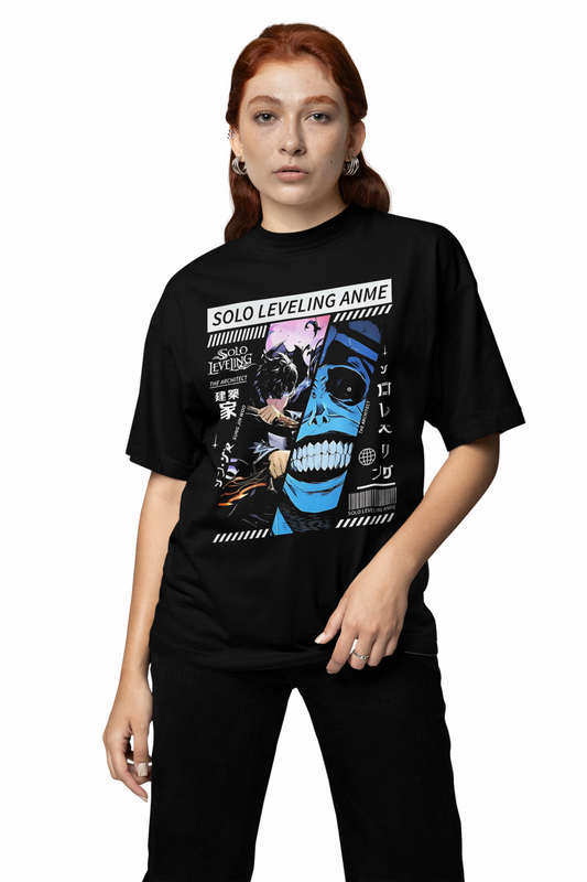 Webtoon Black Oversized T-Shirt for Bold Casual Street Style
