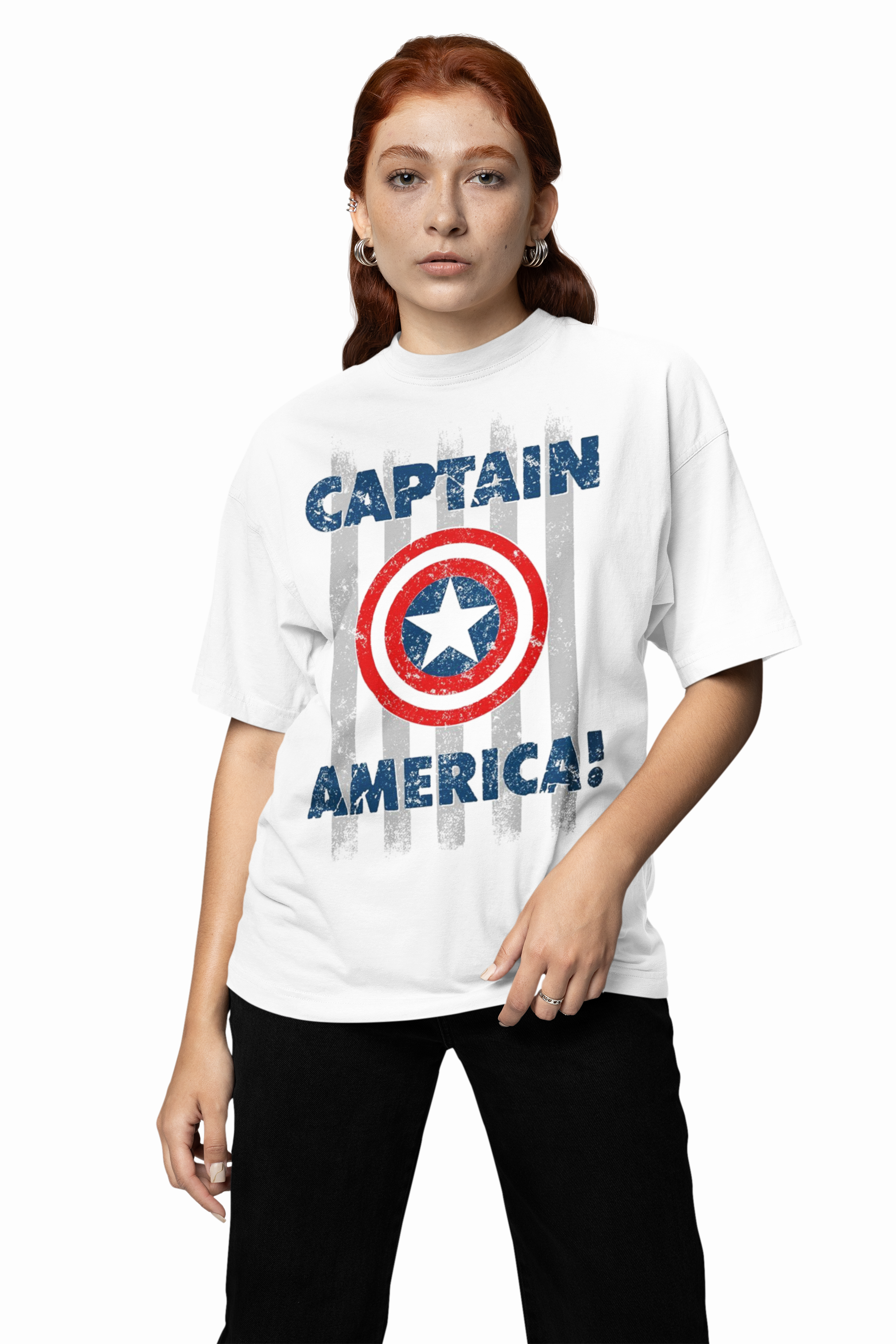 First Captain America Shield Oversized T-Shirts