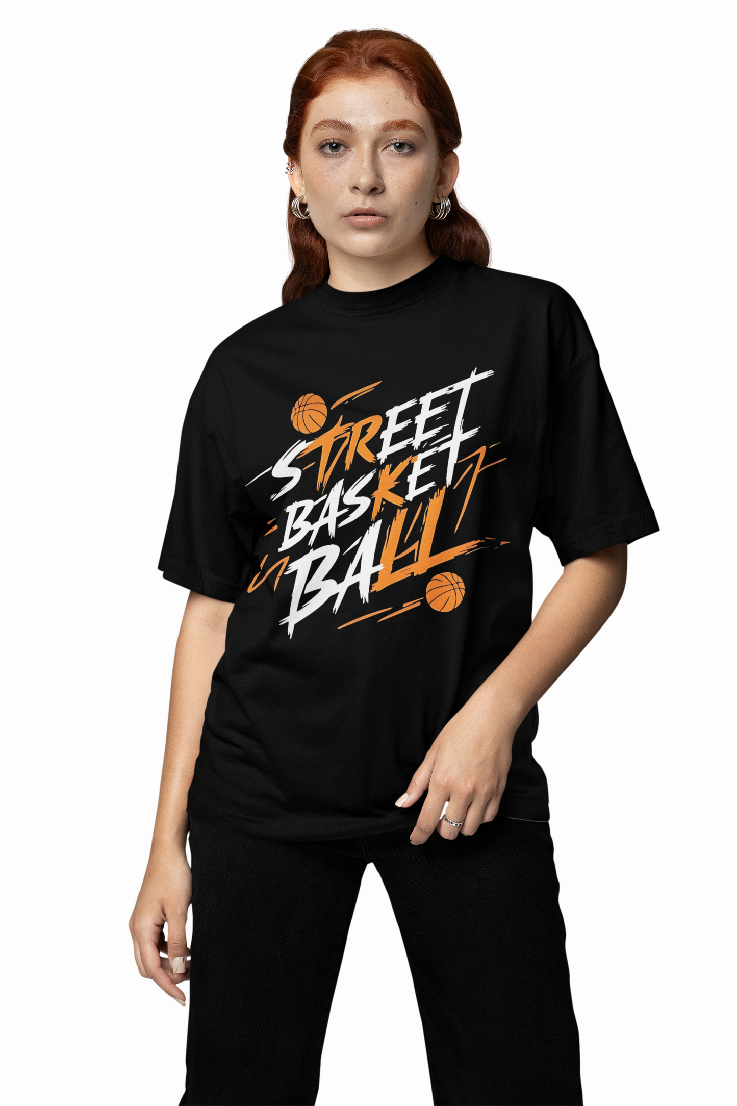 Street Basketball Oversized T-Shirt Urban Sporty Casual Tee