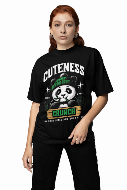 Foodie Panda Oversized T-Shirt Trendy Graphic Streetwear