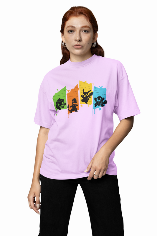 Pokemon Type Oversized T-Shirt – Relaxed Fit Anime-Inspired