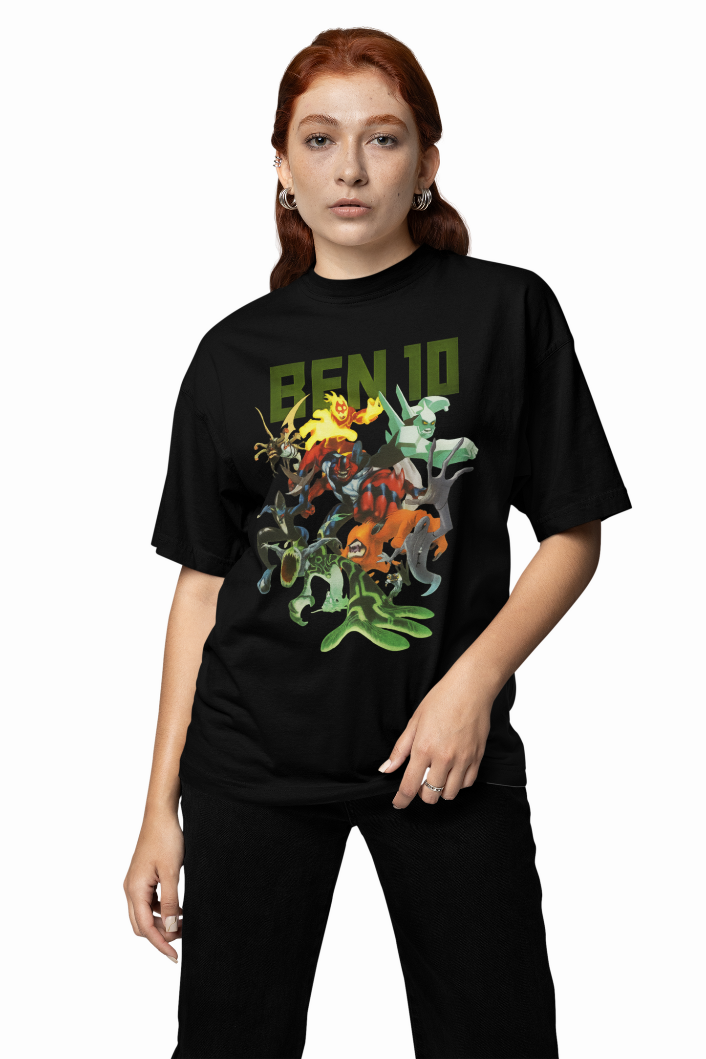 Ben 10 Alien Force Oversized T-Shirts Hero Cartoon Streetwear