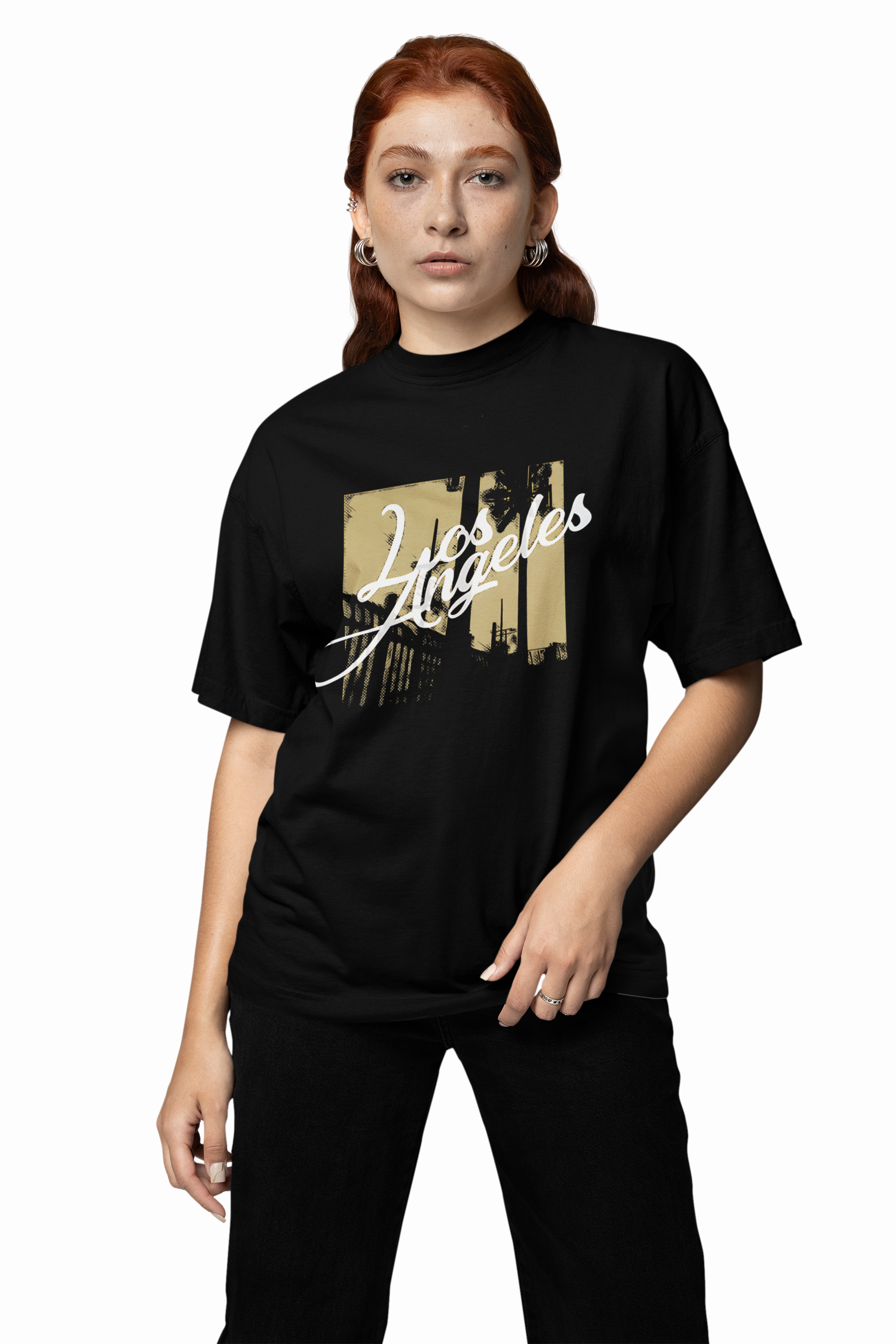 Los Angeles Black Oversized T-Shirts