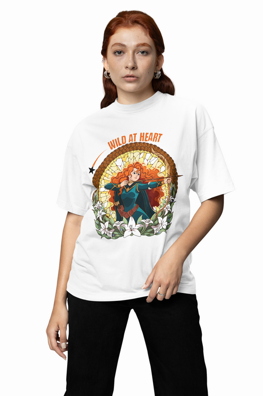 Princess Merida Oversized T-Shirt White Premium Graphic Tee