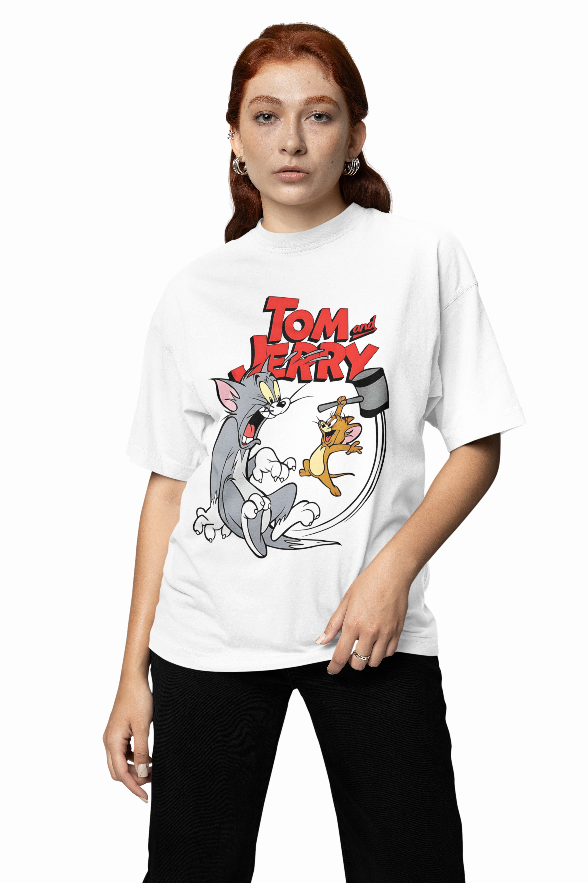 Tom And Jerry Cartoon Oversized T-Shirts