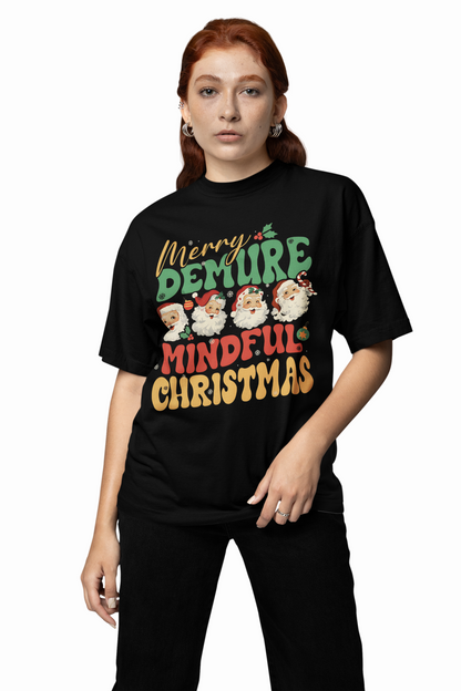 Demure Mindful Oversized T-Shirts– Embrace Minimal Calm Style.