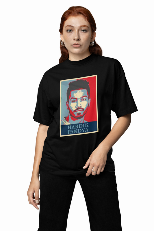 Pandya  Portrait Oversized T-Shirts