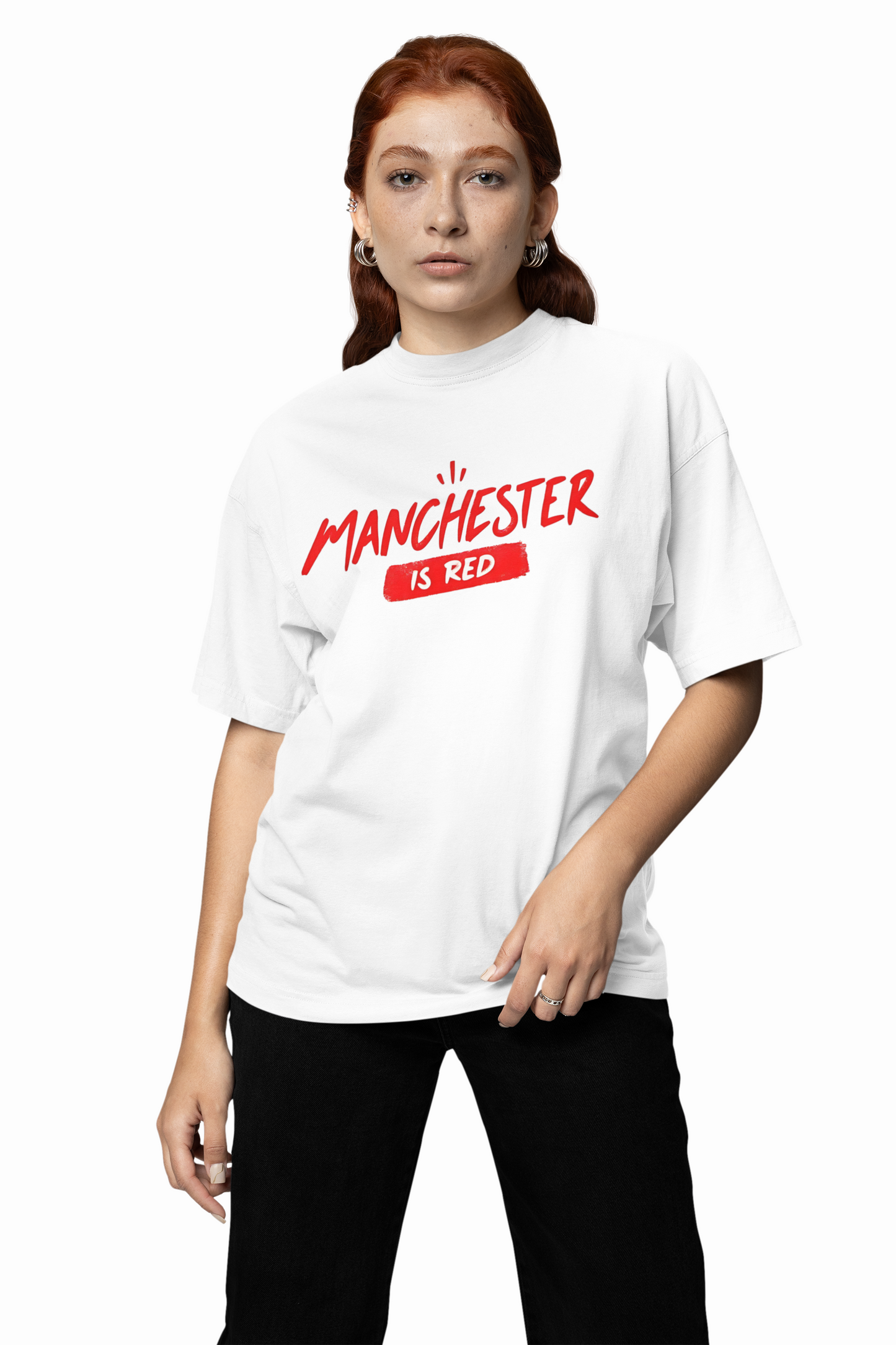 Manchester Is Red Oversized T-Shirt – Bold Football Tee