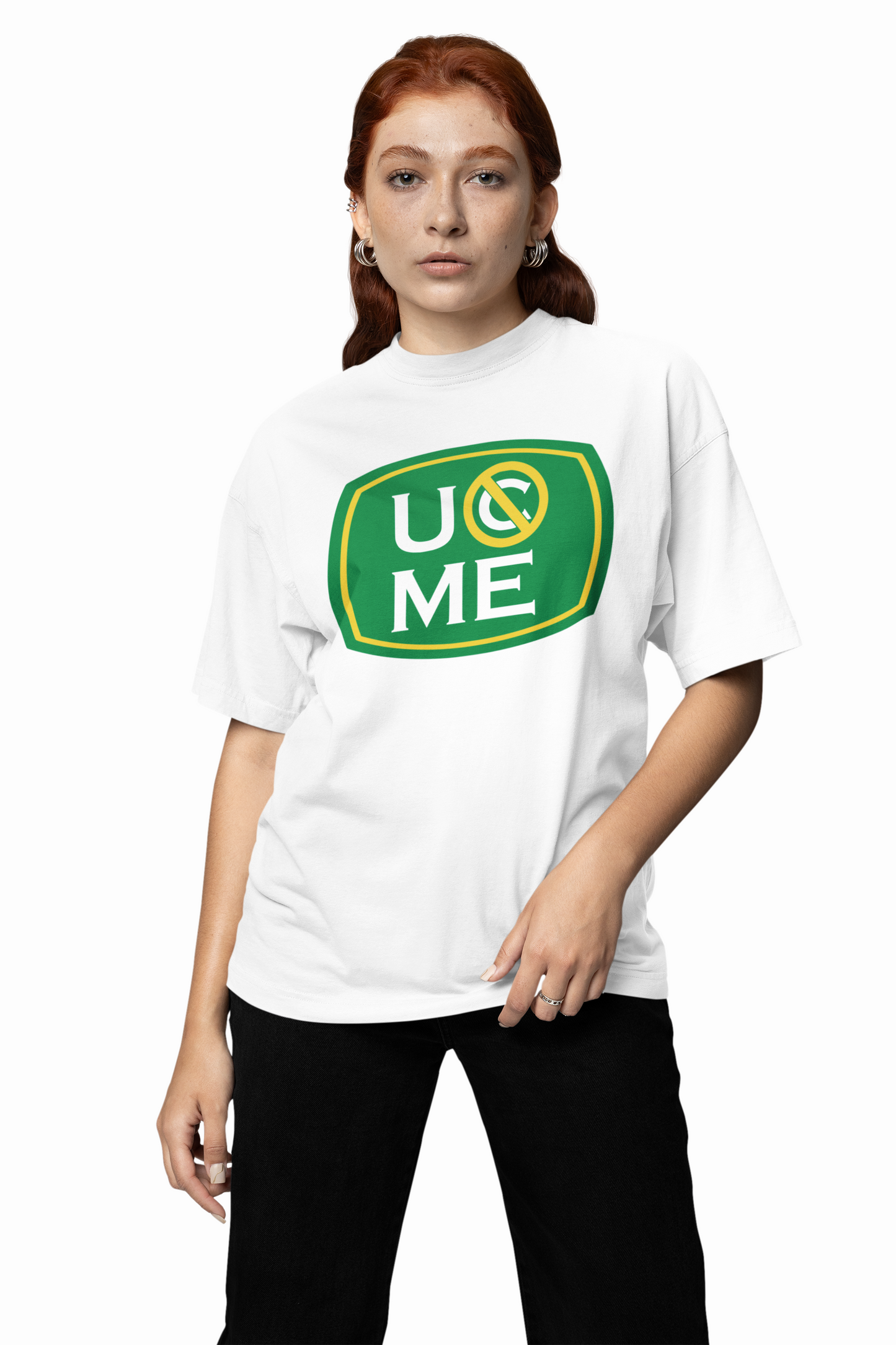 WWE UCME White Oversized T-Shirt for Bold Wrestling Fan Style