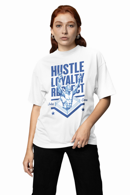 Hustle John Cena Oversized T-Shirts Bold WWE Streetwear