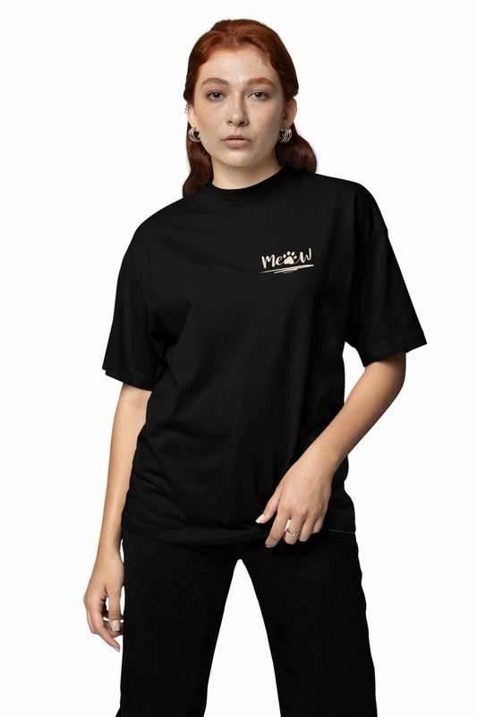 Black Cat Oversized T-Shirt