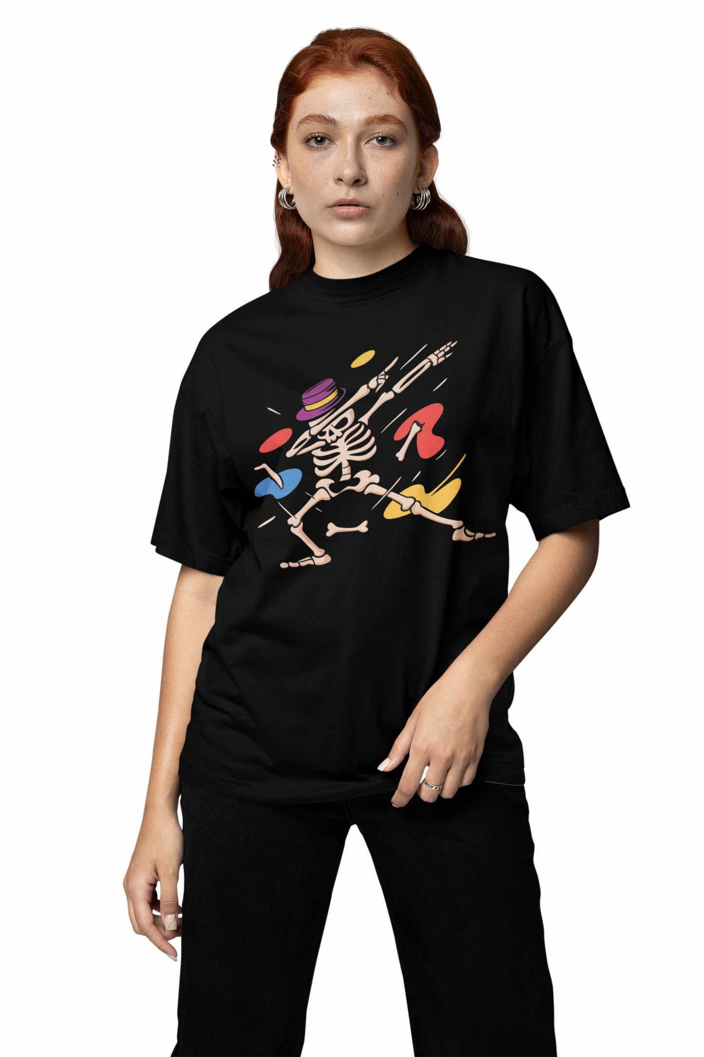 Skeleton Dab Oversized T-Shirts Unique Cool Streetwear Look