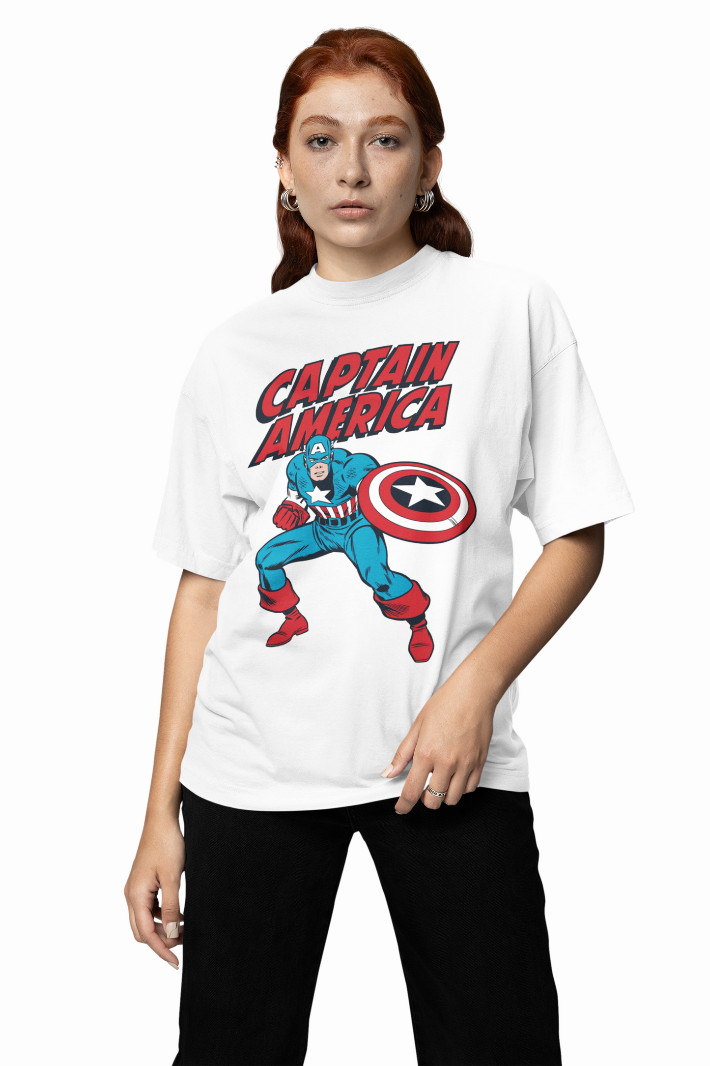 Captain America Oversized T-Shirt Heroic Streetwear Tee