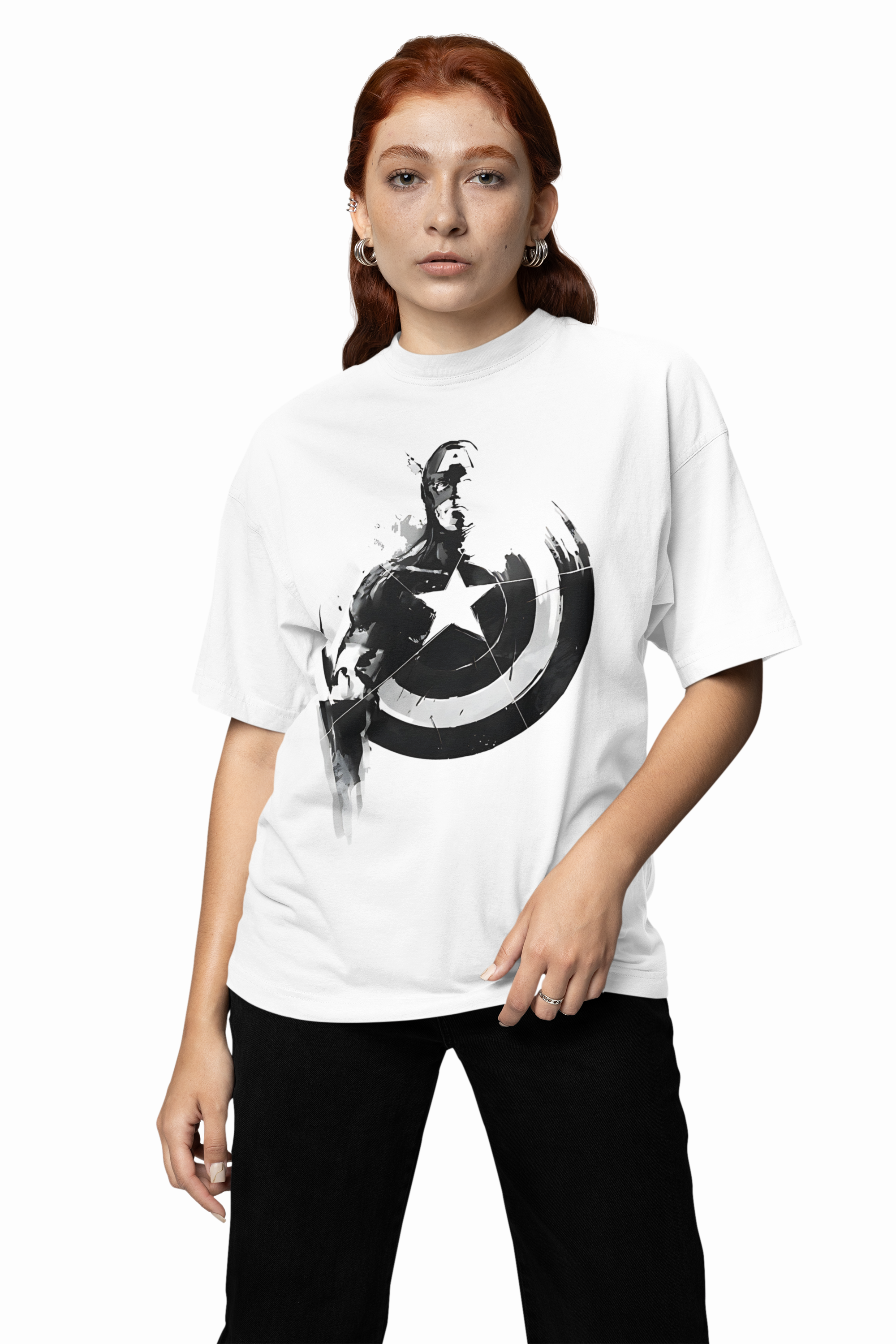 Captain America Shield Oversized T-Shirts