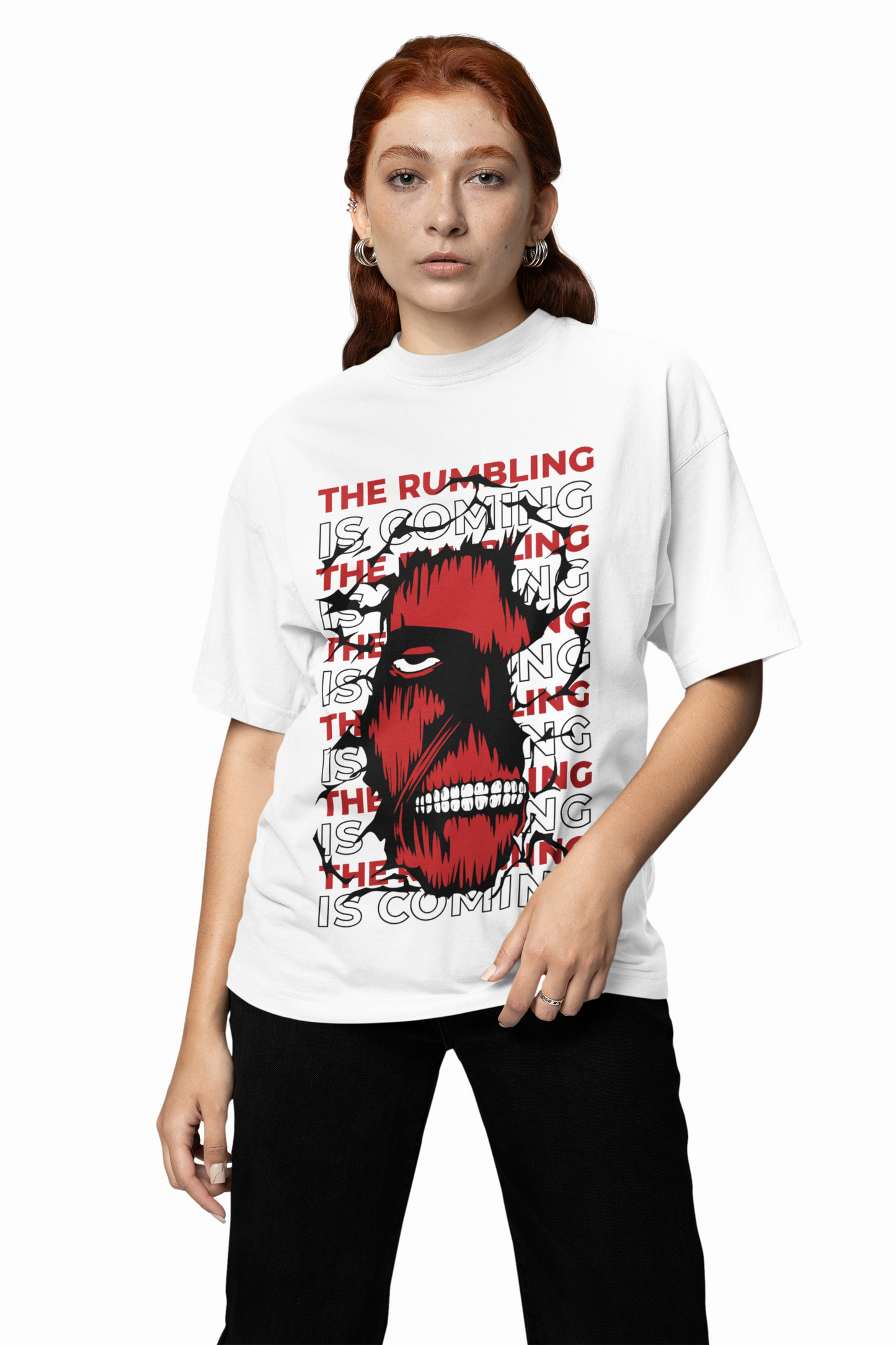 Rumbling Oversized T-Shirts for Bold Anime Streetwear Style