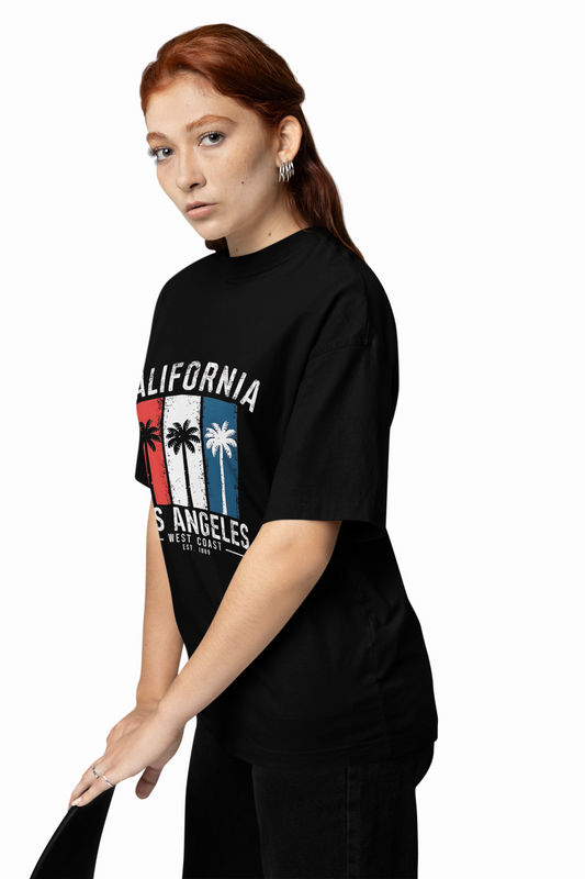 Angeles Coast Oversized T-Shirts Casual Streetwear Style