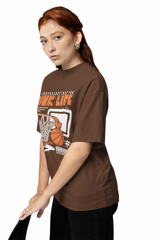 Dunk Life Oversized T-Shirt Basketball Streetwear T-Shirt