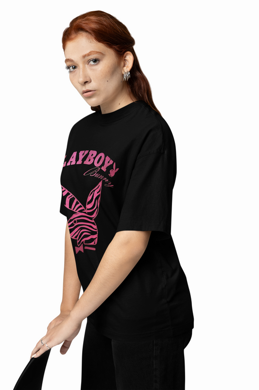 Playboy Collab Black Oversized T-Shirt – Trendy Streetwear Style