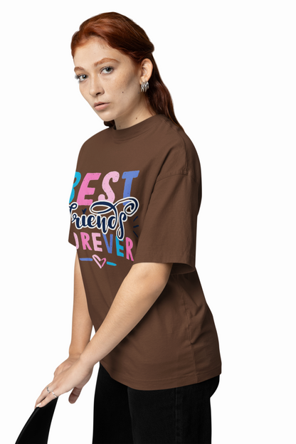 BFF Oversized T-Shirt Stylish Graphic Tee for Best Friends