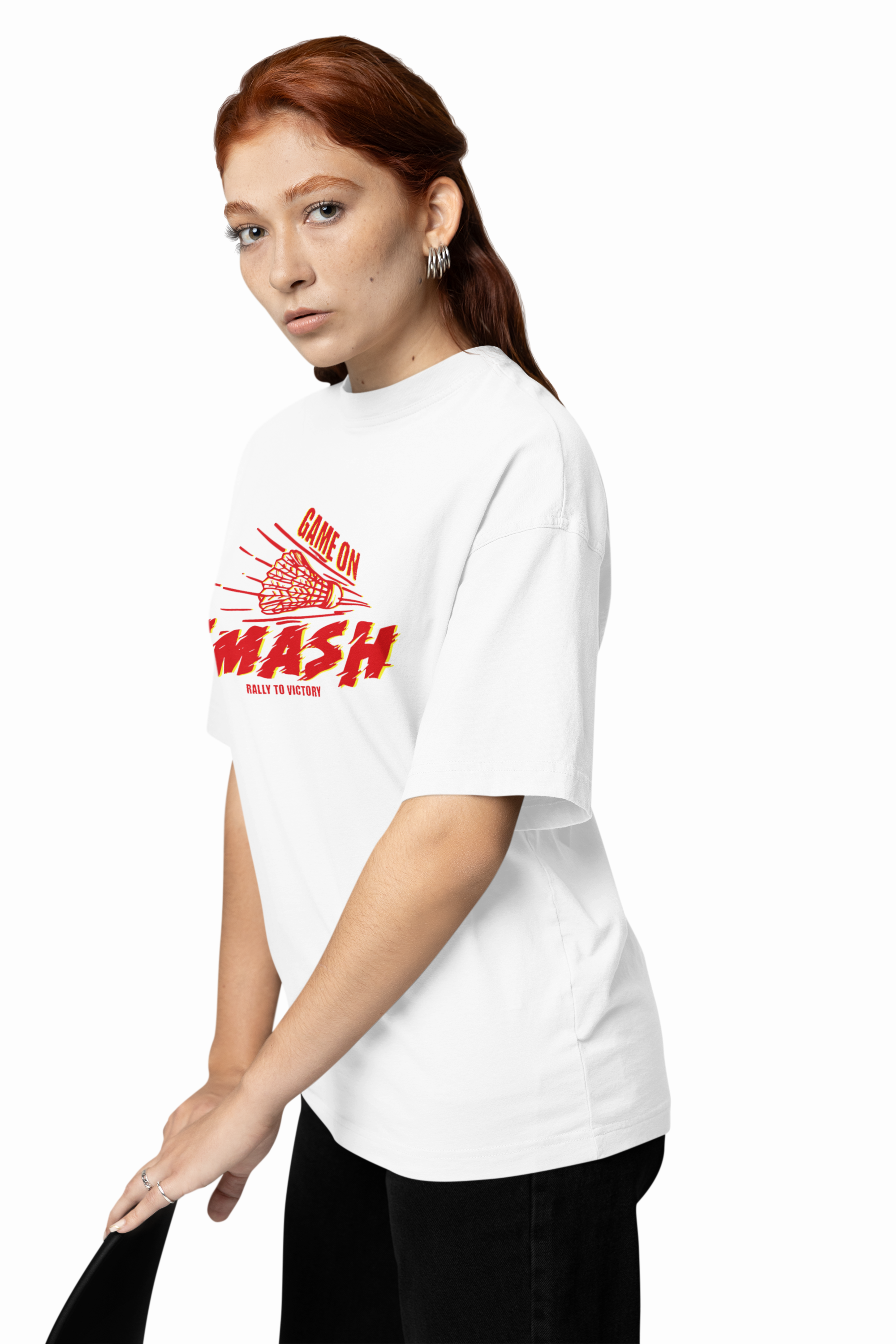 Badminton Game On Oversized T-Shirt