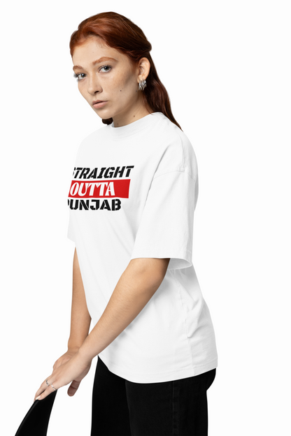 Straight Outta Punjab Oversized T-Shirt Desi Streetwear Tee