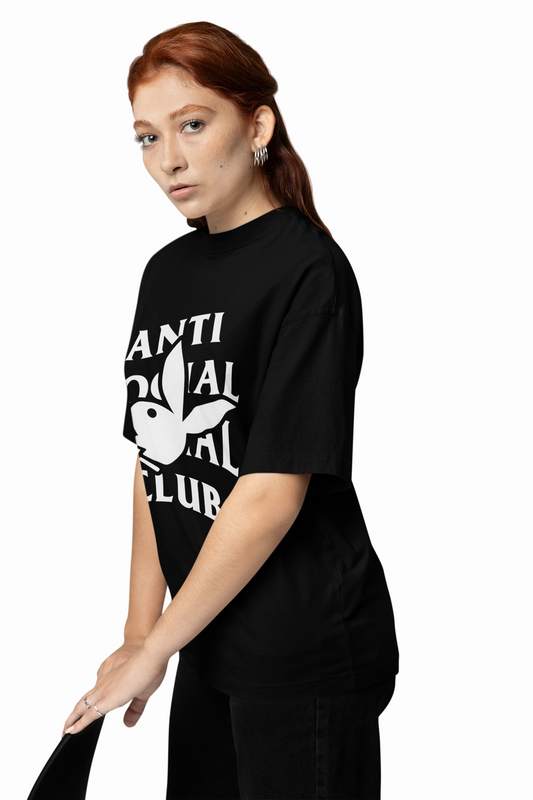 Anti Social Bunny Oversized T-Shirt Bold and Trendy T-shirt