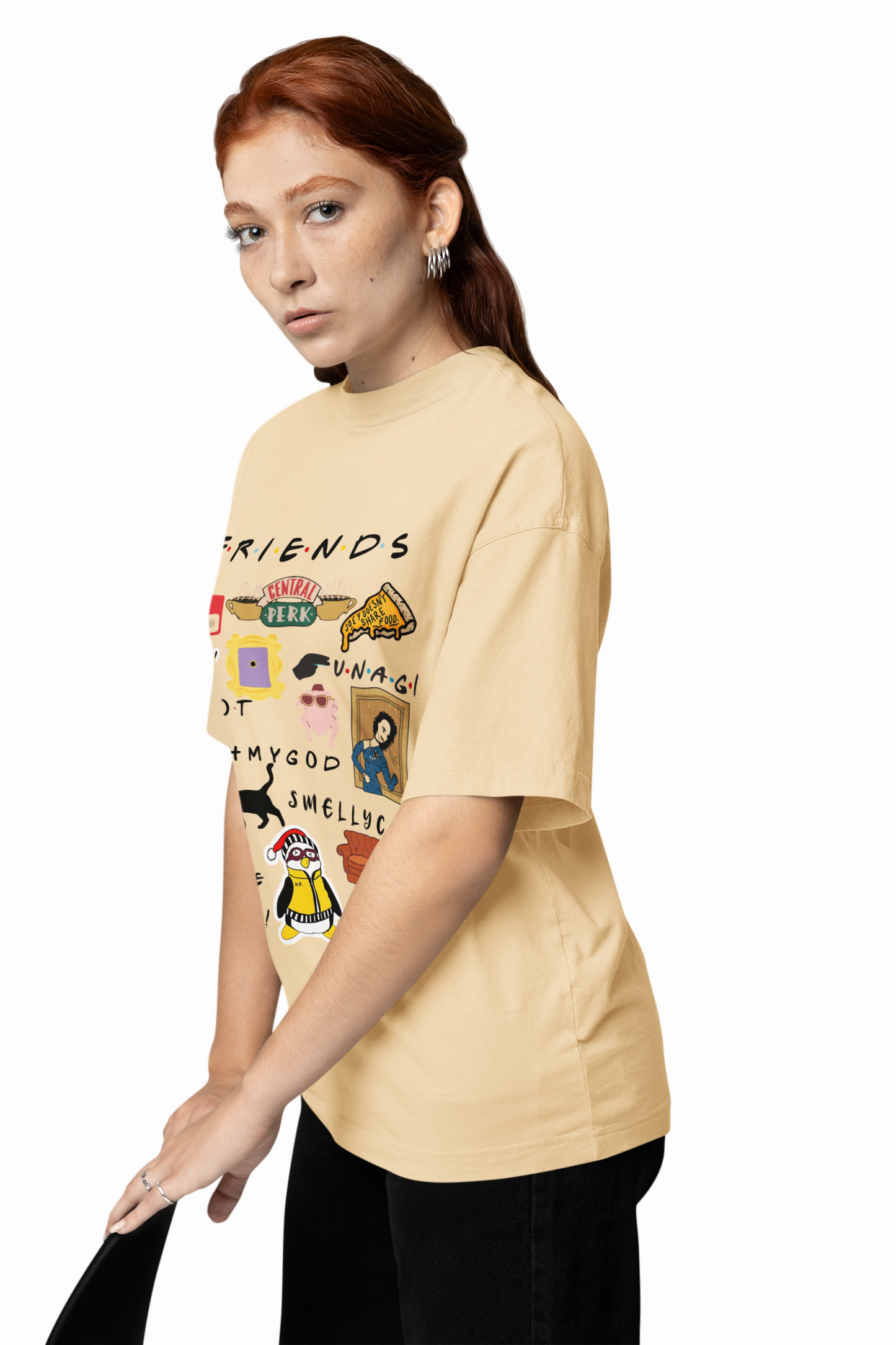 Friends Icons Oversized T-Shirt  Relive the Laughs in Style.