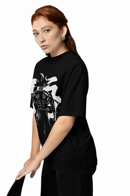 Saiyan Shadow Oversized T-Shirt for Anime Streetwear Styles