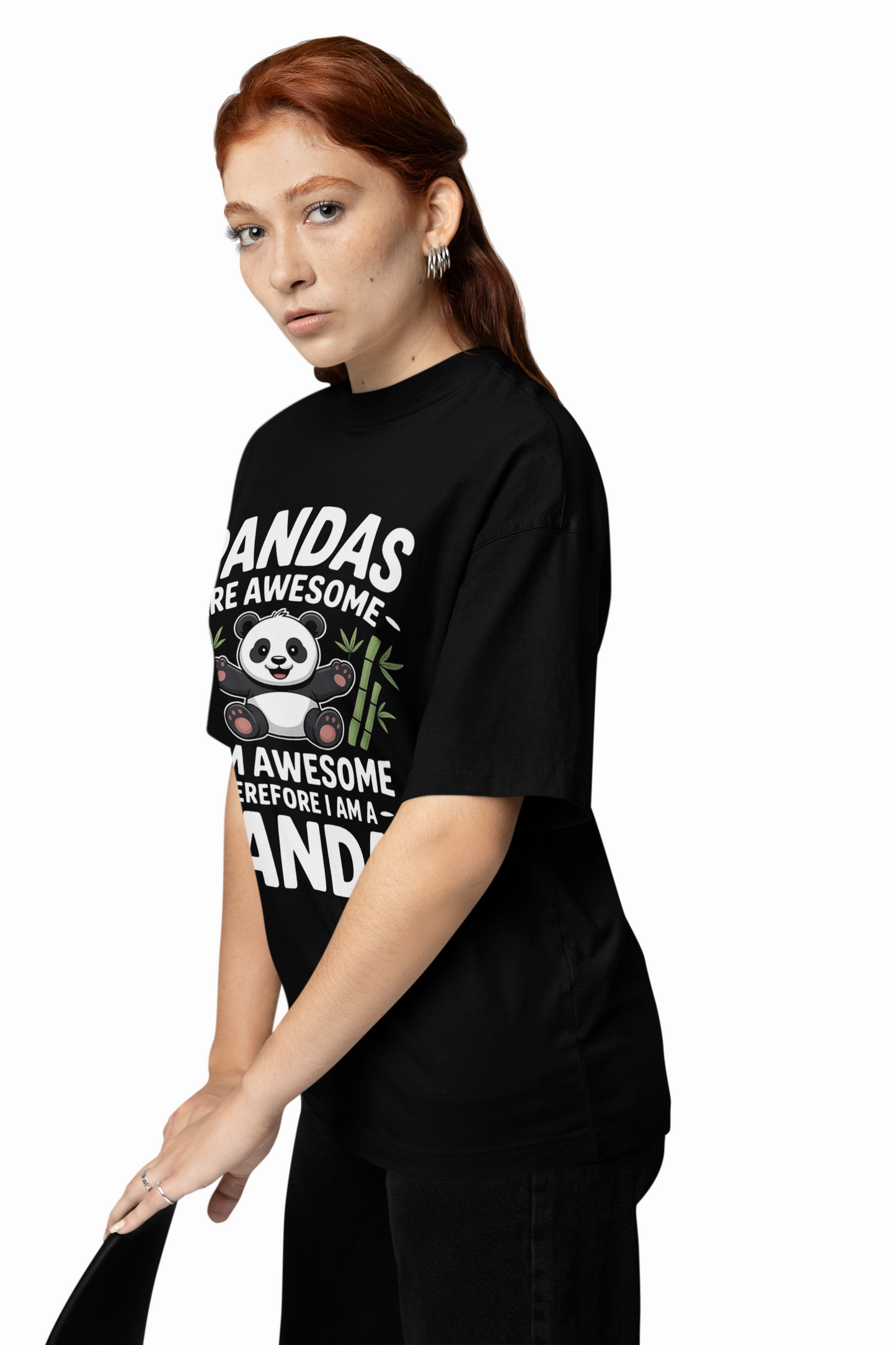 Pandas Are Awesome Oversized T-Shirt Fun Streetwear