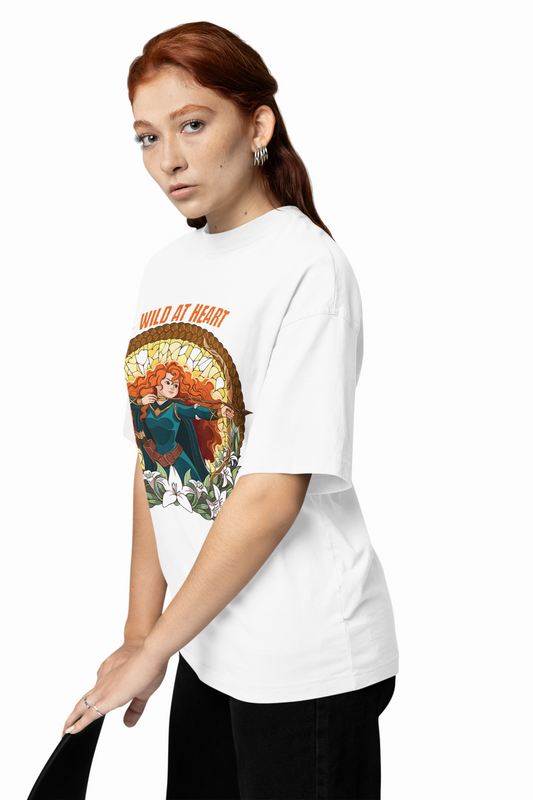 Princess Merida Oversized T-Shirt White Premium Graphic Tee