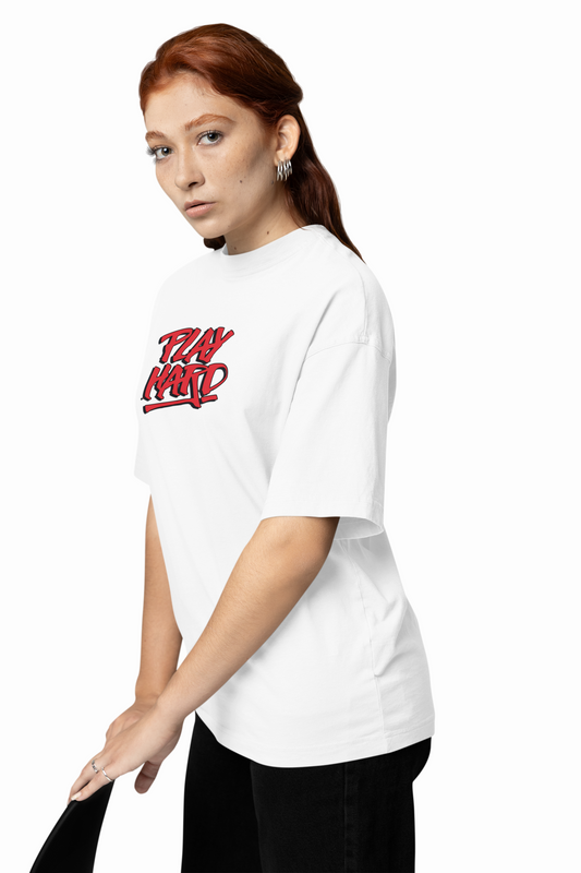 Badminton Play Hard Oversized T-Shirt