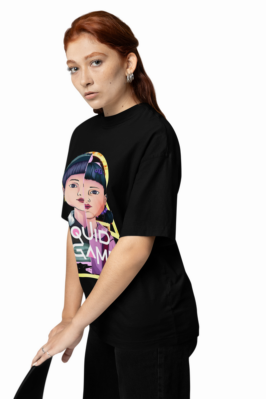 Squid Game Doll Oversized T-Shirt Bold Pop Culture Tees