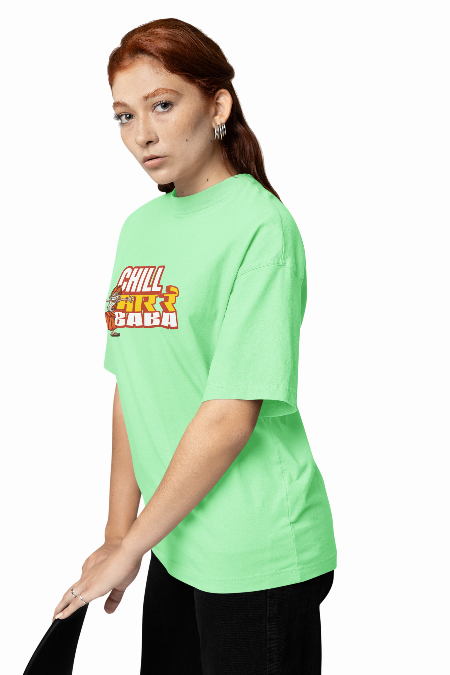 Chill Mar Re Baba Marathi Oversized T-Shirt Desi Style