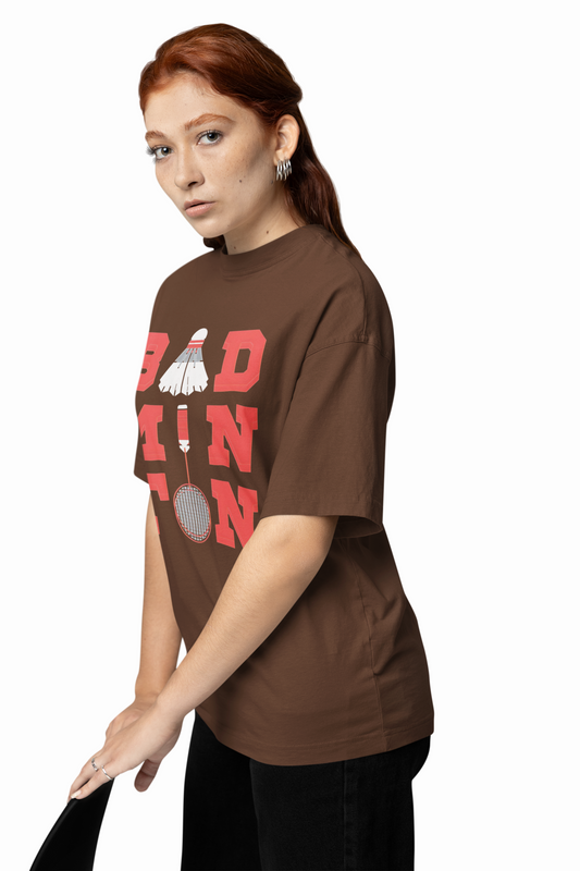 Badminton Graphic Oversized T-Shirt