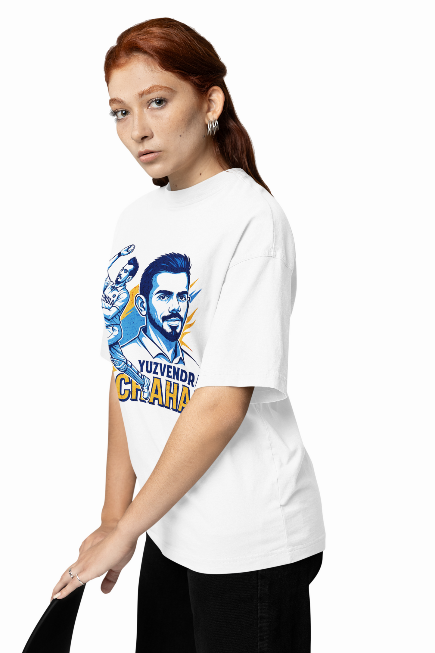 Chahal Paint Oversized T-Shirt Artistic Cricket Style Tee