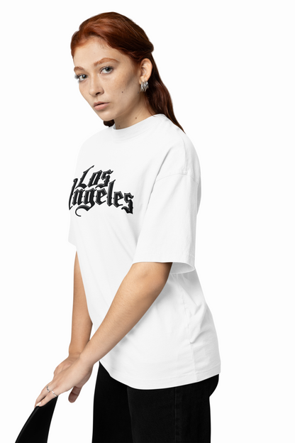 La Angeles Text Oversized T-Shirts