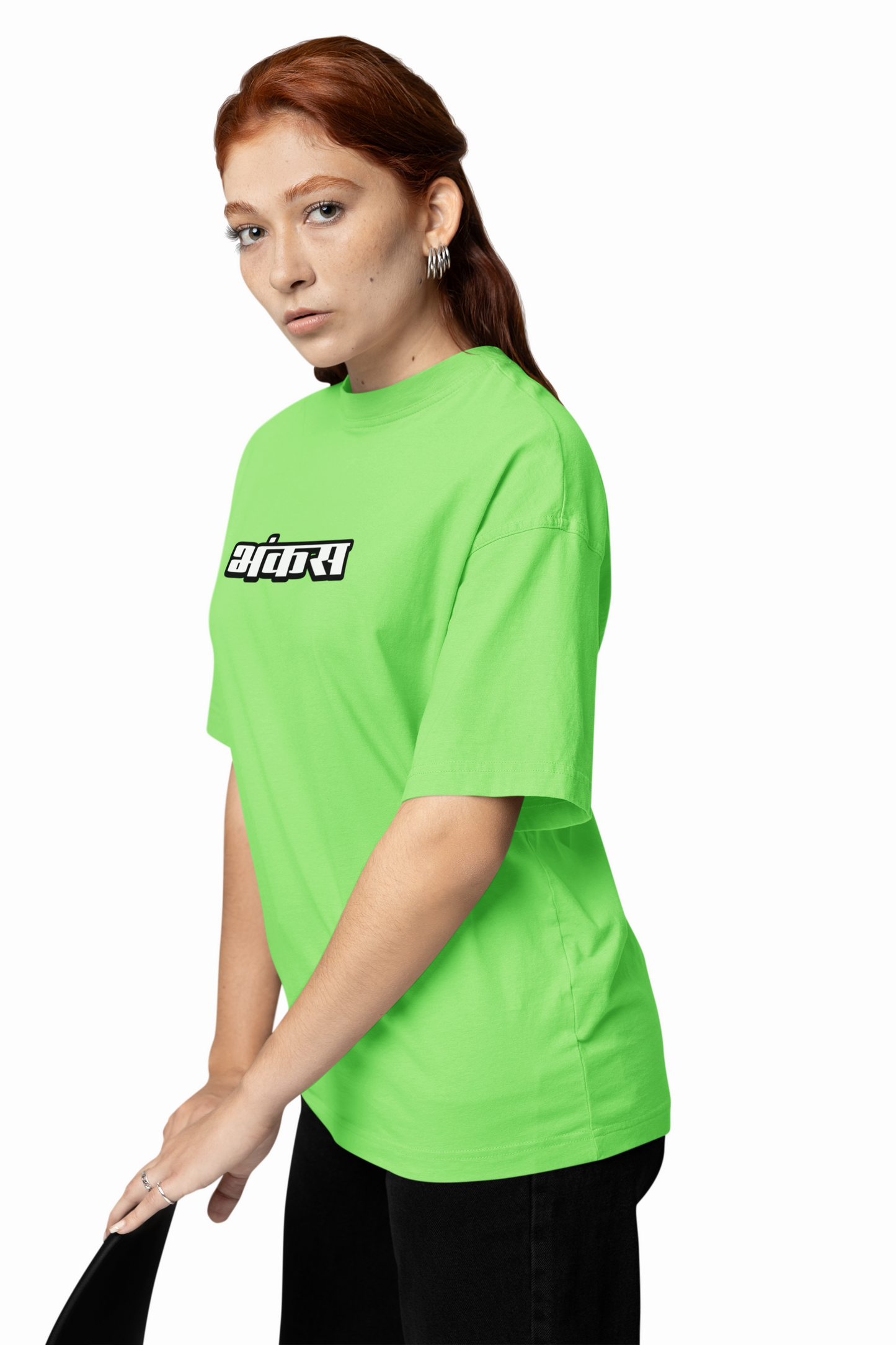 Bhankas Marathi Oversized T-Shirt Bold Marathi Graphic Tee