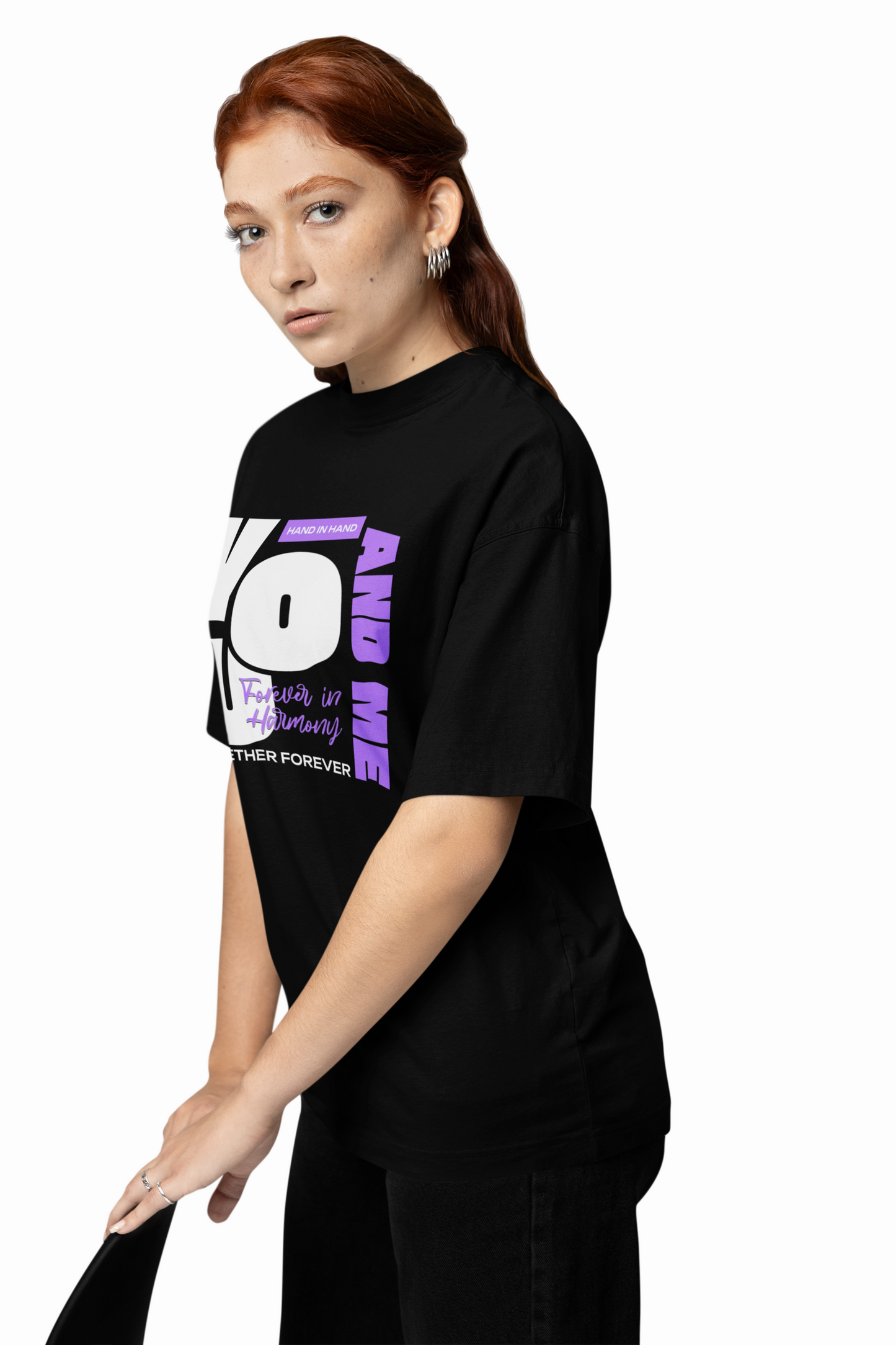 You & Me Oversized T-Shirts Romantic Graphic Streetwear Style
