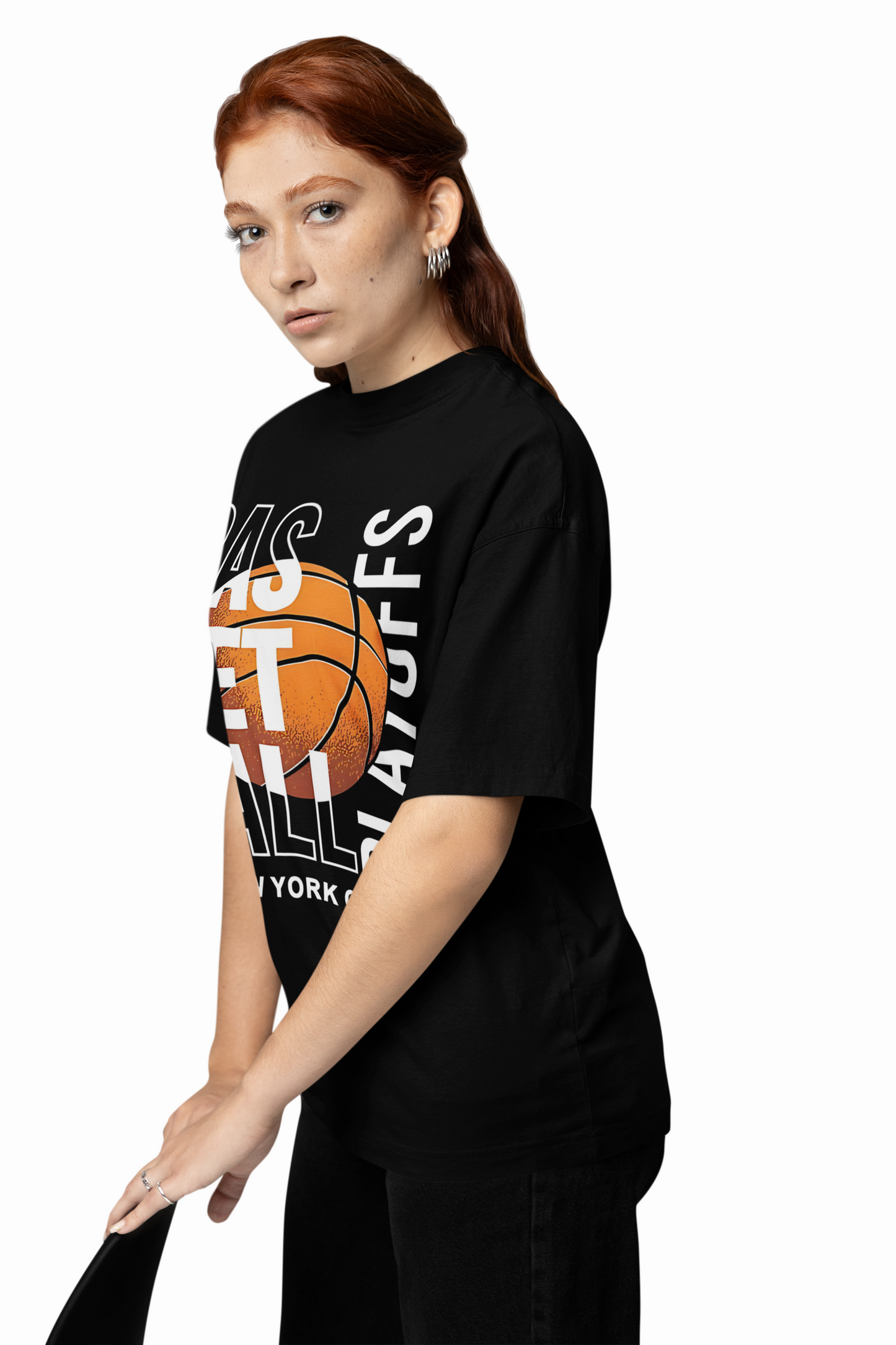 Playoff Black Oversized T-Shirt – Bold Streetwear Graphic Tee