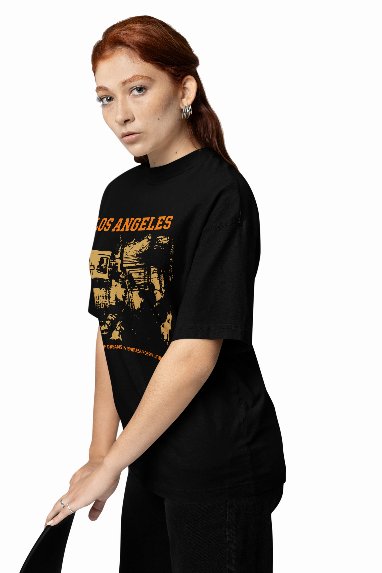 LA City Of Dreams Oversized T-Shirts BLACK Comfortable Fit