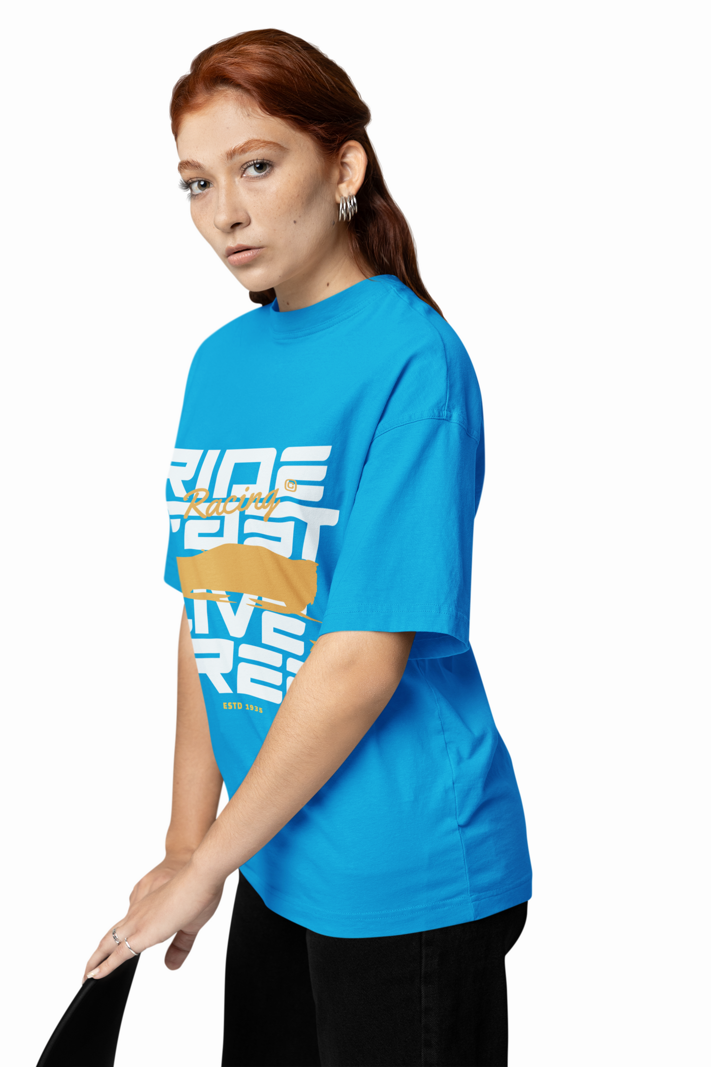 Ride Fast Oversized T-Shirts Graphic Unisex Streetwear Tee