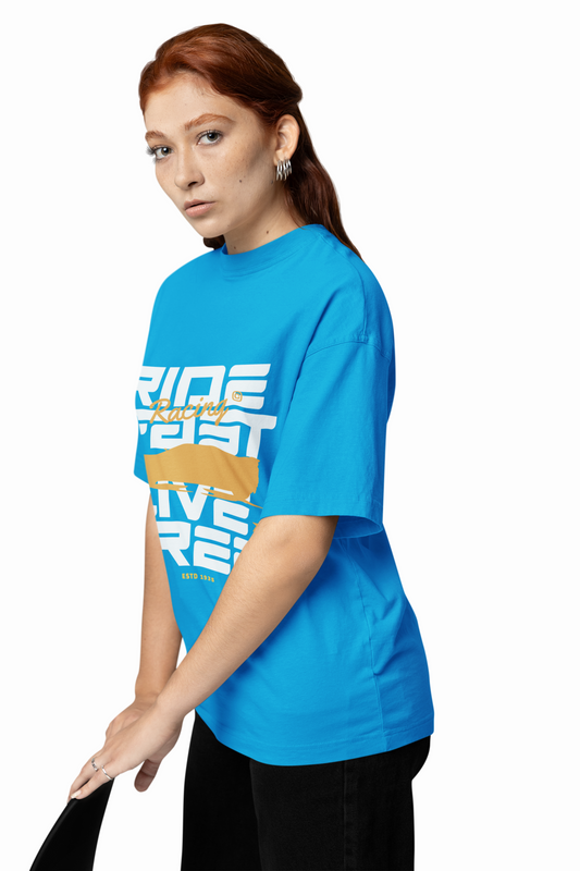 Ride Fast Oversized T-Shirts Graphic Unisex Streetwear Tee