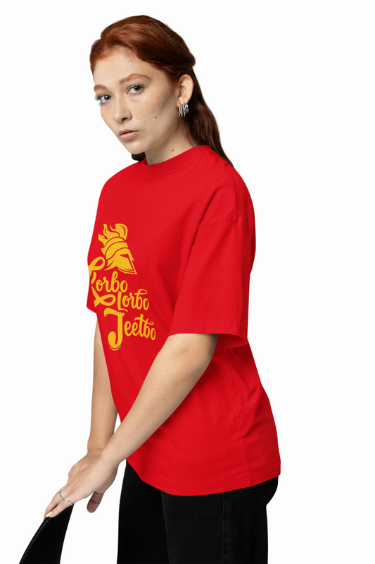 KKR Team Tagline Oversized T-Shirts