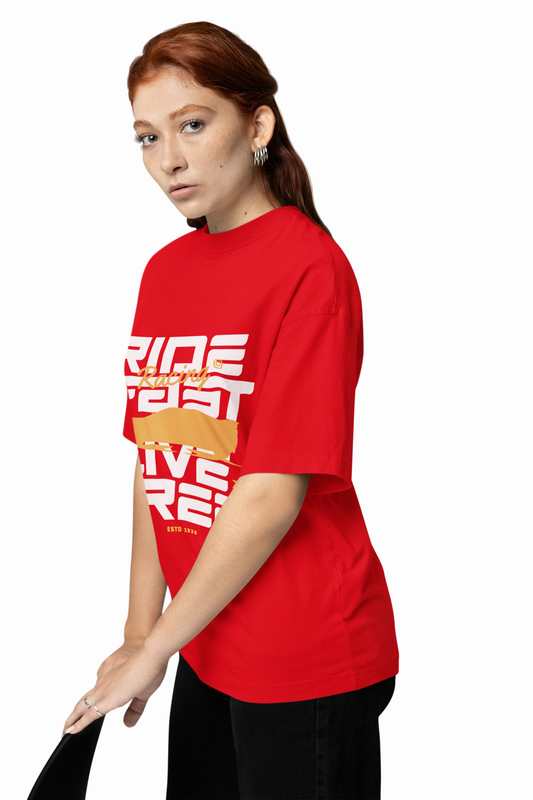 Ride Fast Oversized T-Shirts Graphic Unisex Streetwear Tee